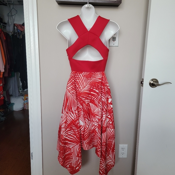 Formal Red & White Flowy Dress Size 0 RW&Co - Picture 2 of 8